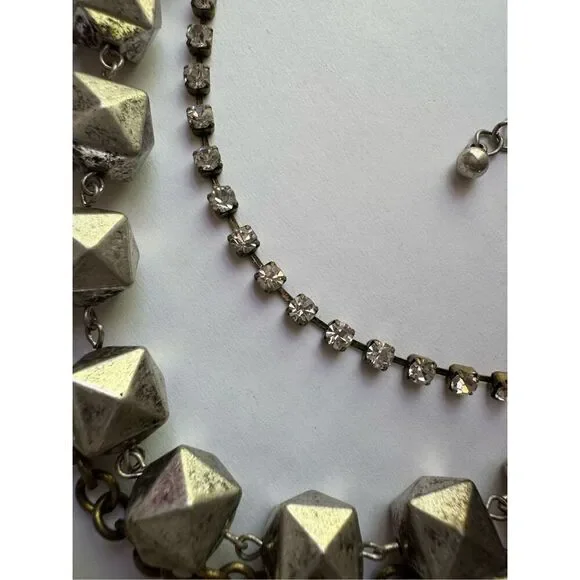 Y2K Vintage Womens Chunky Tiered Studded Beaded Chain Cross Necklace Western - Picture 3 of 8